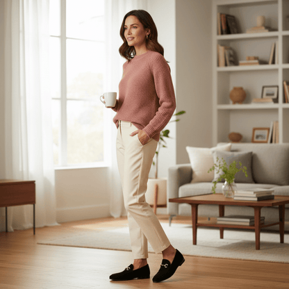 Mocassin Femme Cuir Noir