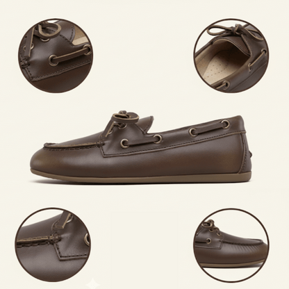 Mocassin Bateau Femme en Cuir - Marron