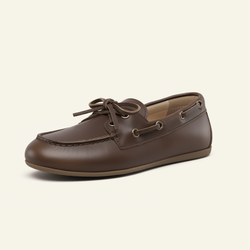 Mocassin Bateau Femme en Cuir - Marron