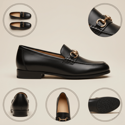 Mocassin Femme Cuir Noir