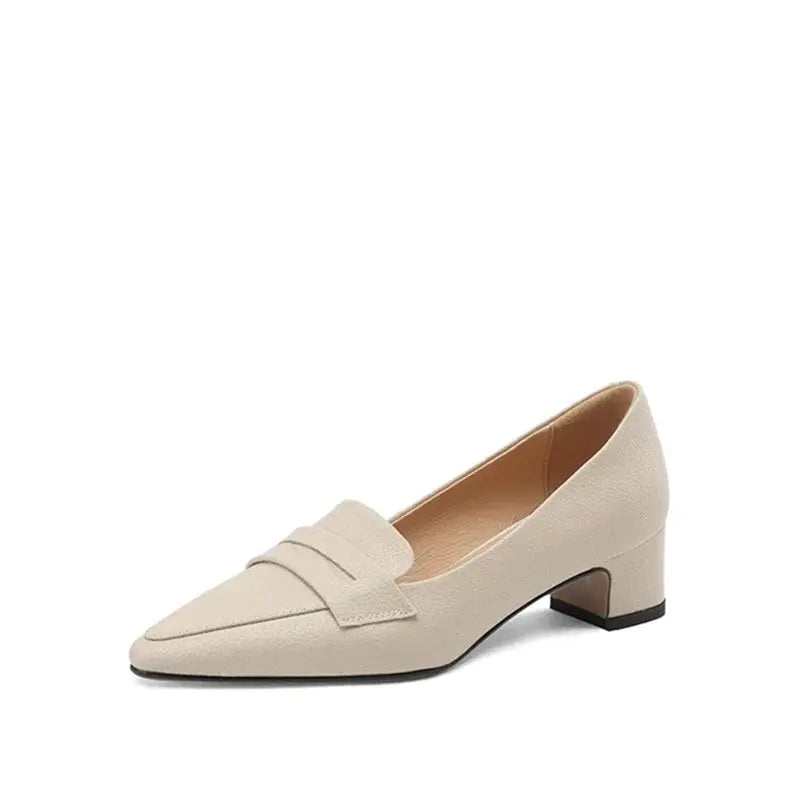 Mocassin Blanc Femme Talon