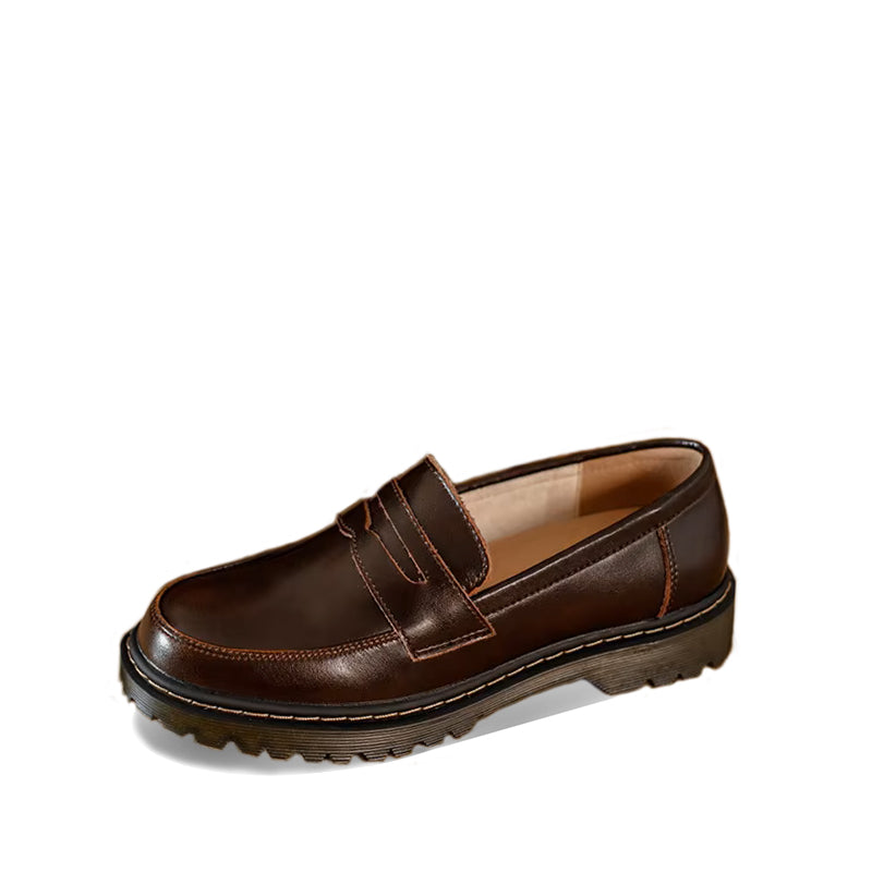 Mocassin Compensé Femme Style Britanique - Marron