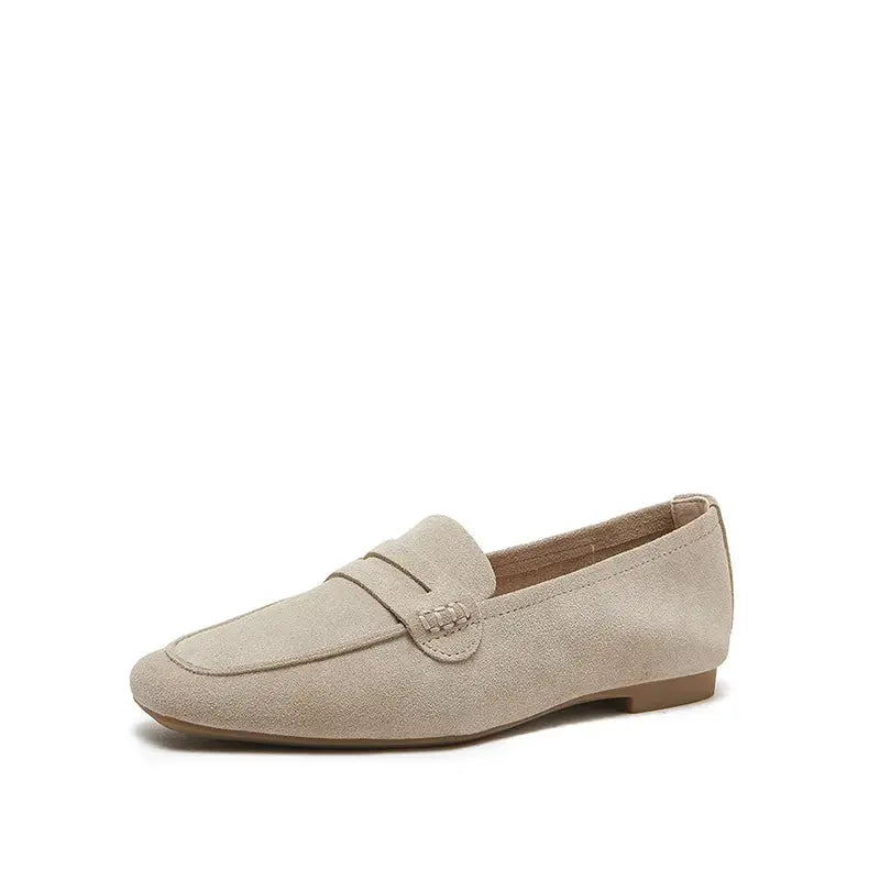 Mocassin Cuir Beige Femme