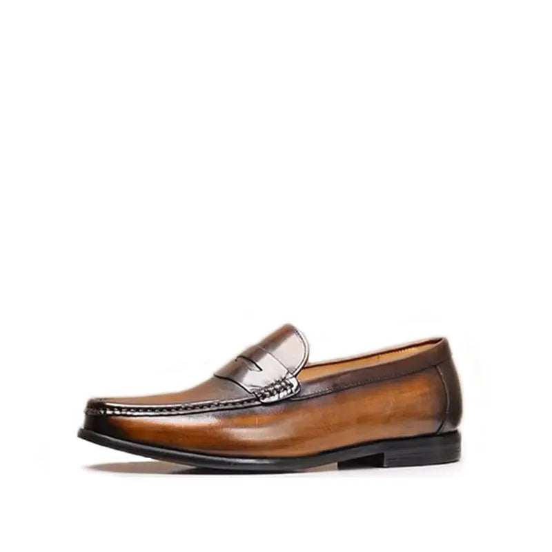 Mocassin Homme Cuir Style Britanique - Marron