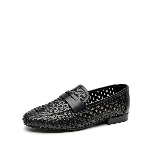 Mocassin Cuir Tressé Femme