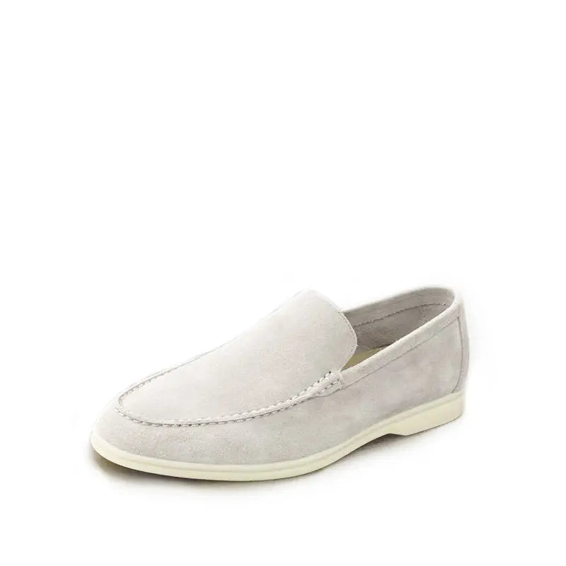 Mocassin Daim Blanc Homme