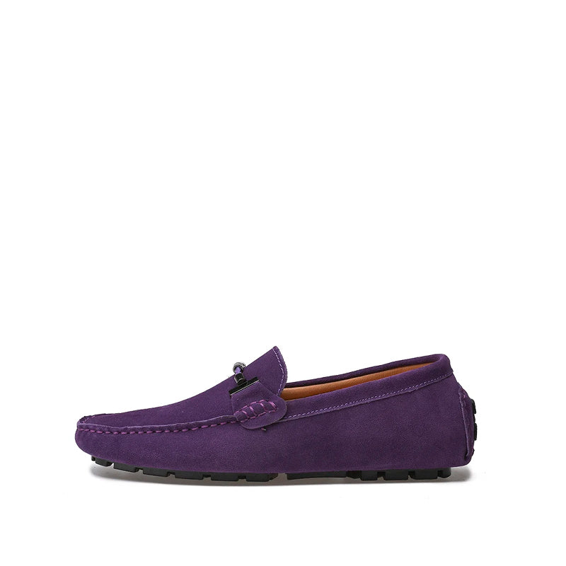 Mocassin Daim Violet Homme