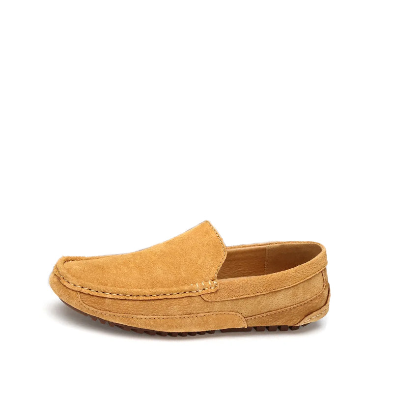 Mocassins Homme En Daim Italien - Élégants Et Confortables - Semelle Caoutchouc Blanche - Plusieurs Couleurs