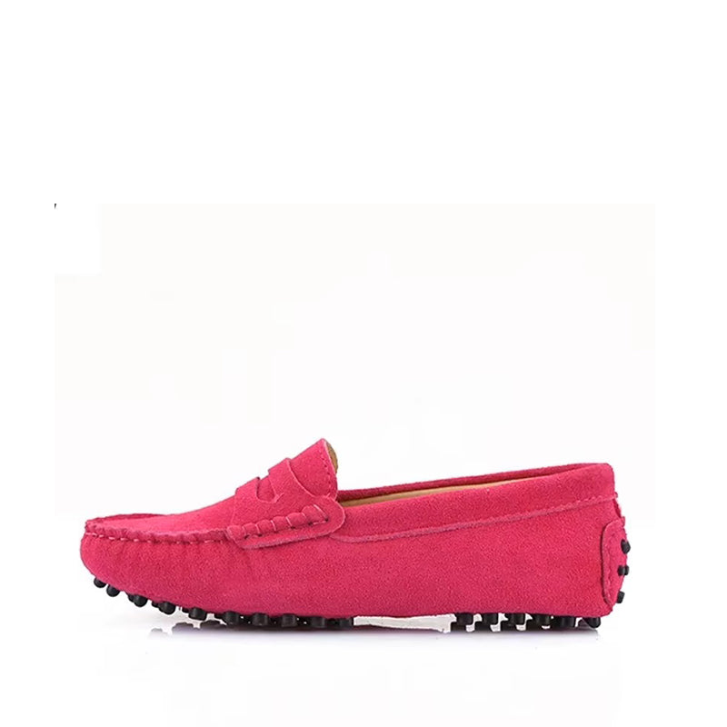 Mocassin Été Femme en Daim et Cuir - Fuchsia