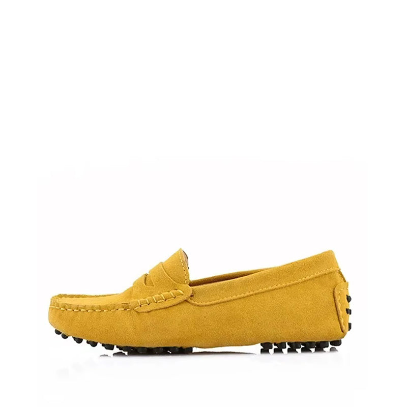 Mocassin Été Femme en Daim et Cuir - Jaune