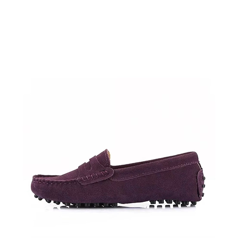 Mocassin Été Femme en Daim et Cuir - Violet