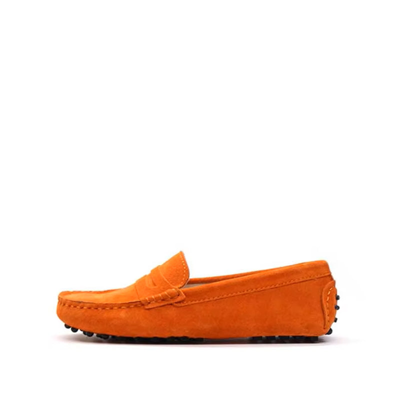 Mocassin Femme Cuir Orange
