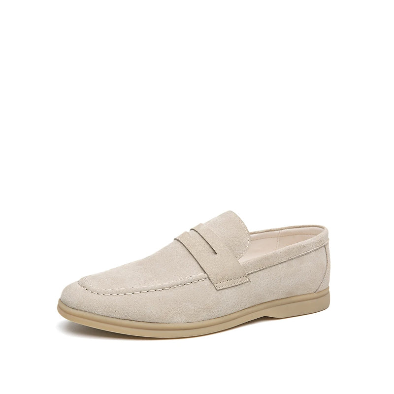 Mocassin Homme Daim Crème