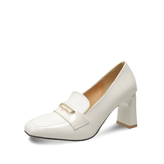 Mocassin Talon Épais - Blanc