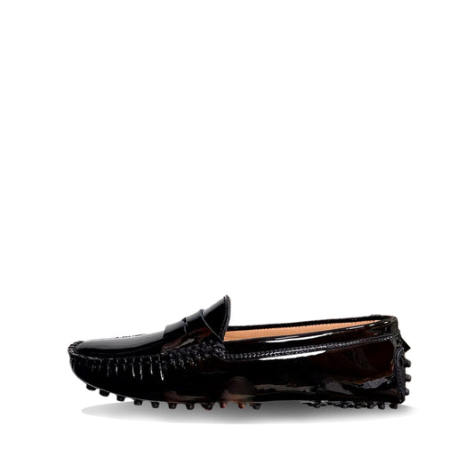 Mocassin Vernis Femme en Cuir - Noir