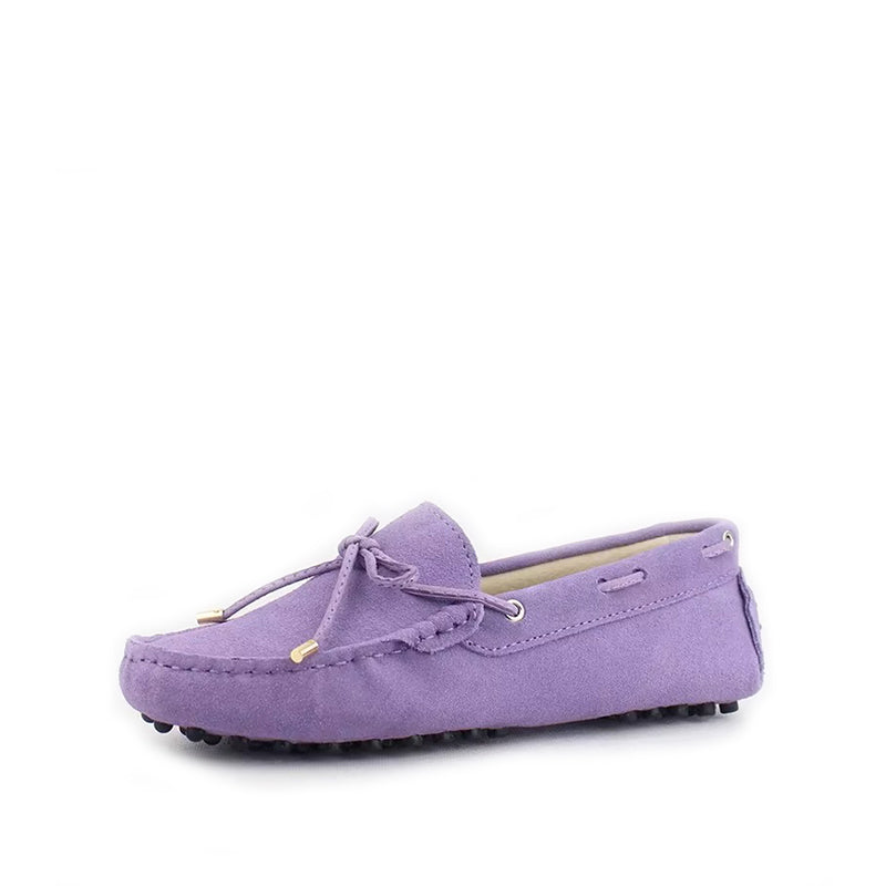 Mocassin à Lacets Femme Cuir et Daim - Lavande