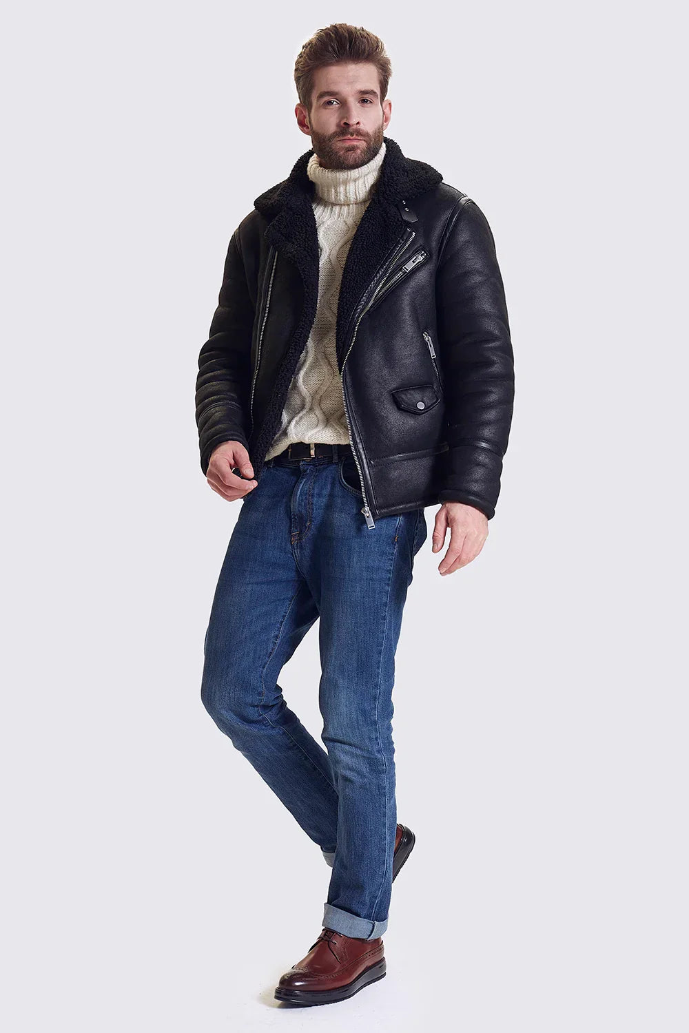 Derby Brogue Homme Cuir Brun Patiné – Heritage