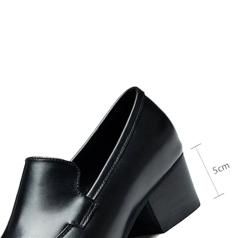 Mocassin Femme Talon Cuir Pleine Fleur Véritable – Heritage