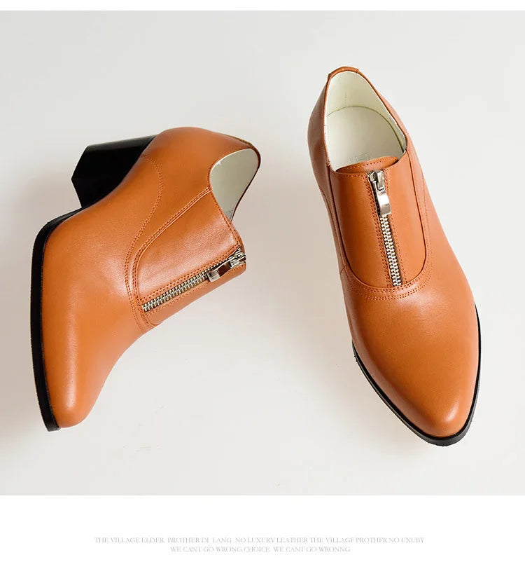 Mocassin Femme Talon Cuir Élégance Intemporelle – Élégance