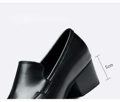 Mocassin Femme Talon Cuir Pleine Fleur Véritable – Heritage