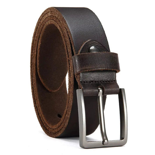 Ceinture Cuir Véritable avec Boucle Métal