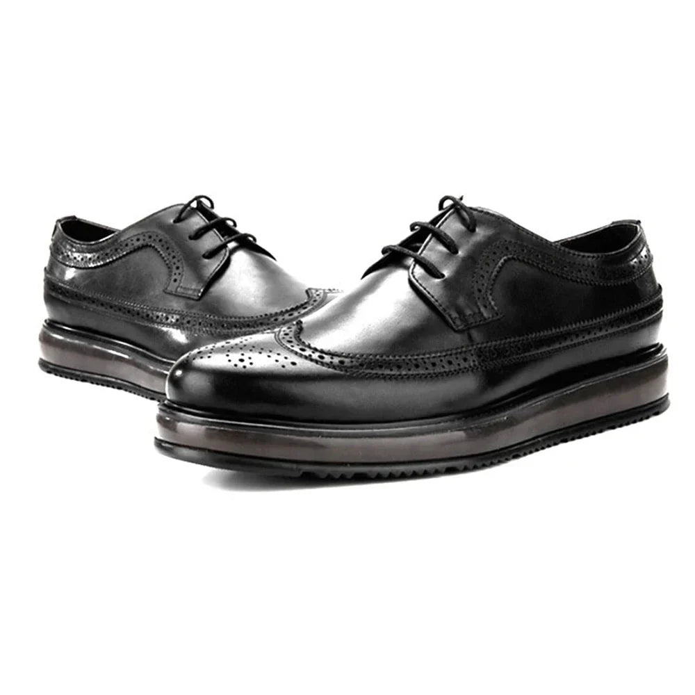 Derby Brogue Homme Cuir Brun Patiné – Heritage