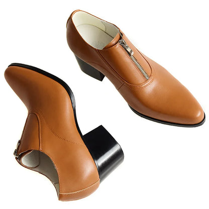 Mocassin Femme Talon Cuir Élégance Intemporelle – Élégance