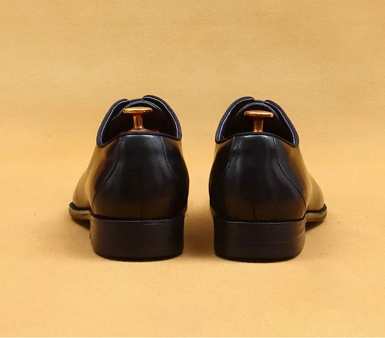 Richelieu Homme Cuir Noir Charbonné – Heritage