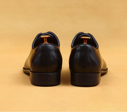 Richelieu Homme Cuir Noir Charbonné – Heritage