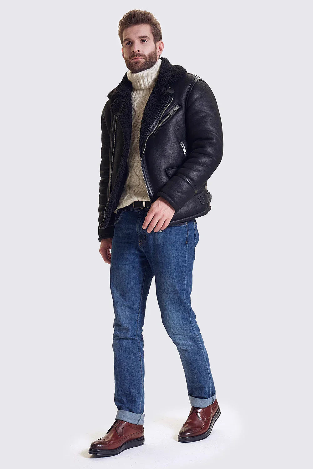 Derby Brogue Homme Cuir Brun Patiné – Heritage