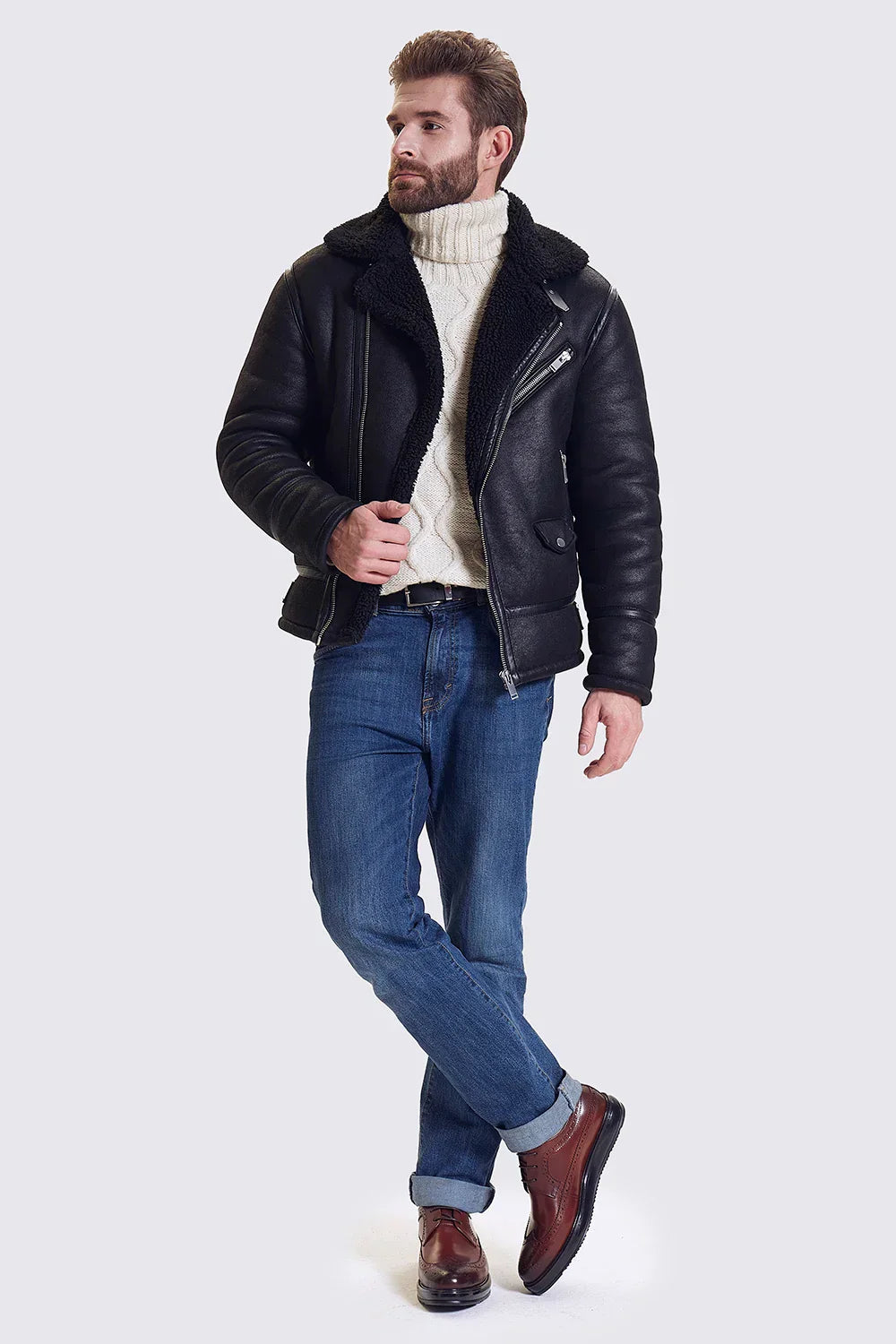 Derby Brogue Homme Cuir Brun Patiné – Heritage