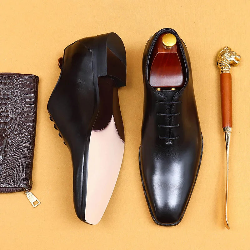 Richelieu Homme Cuir Noir Charbonné – Heritage