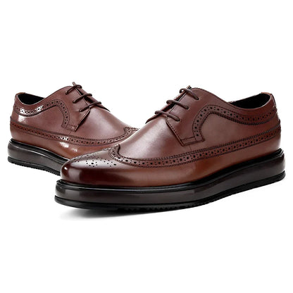 Derby Brogue Homme Cuir Brun Patiné – Heritage