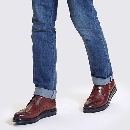 Derby Brogue Homme Cuir Brun Patiné – Heritage