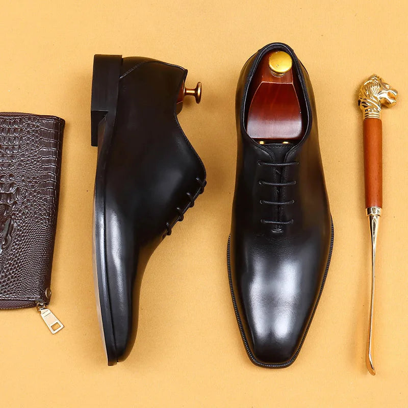 Richelieu Homme Cuir Noir Charbonné – Heritage