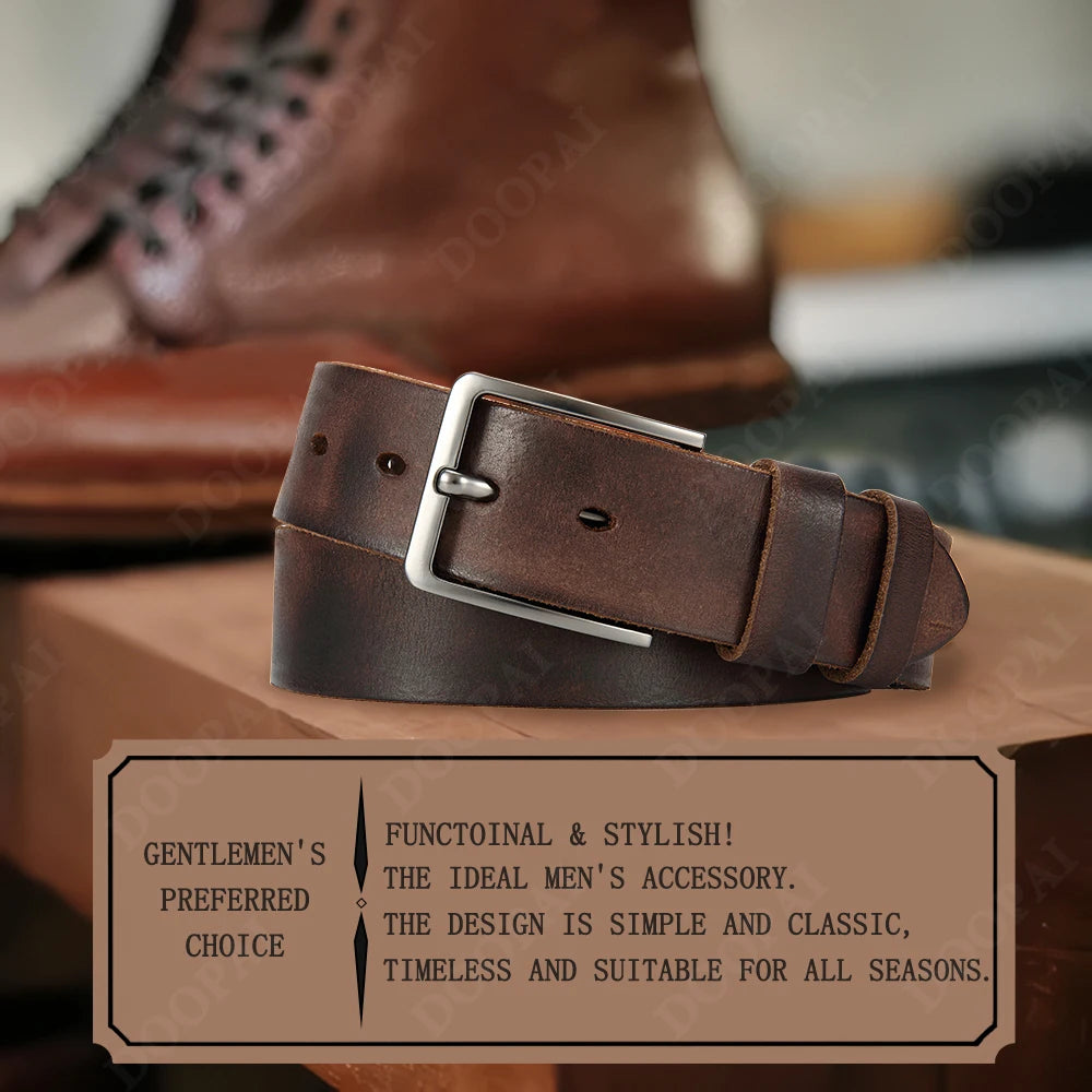Ceinture Cuir Véritable avec Boucle Métal