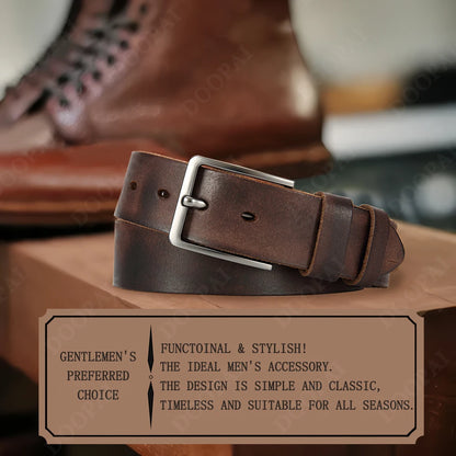 Ceinture Cuir Véritable avec Boucle Métal