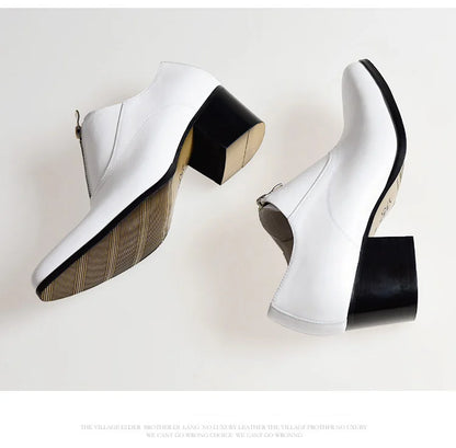 Mocassin Femme Talon Cuir Élégance Intemporelle – Élégance