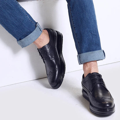 Derby Brogue Homme Cuir Brun Patiné – Heritage