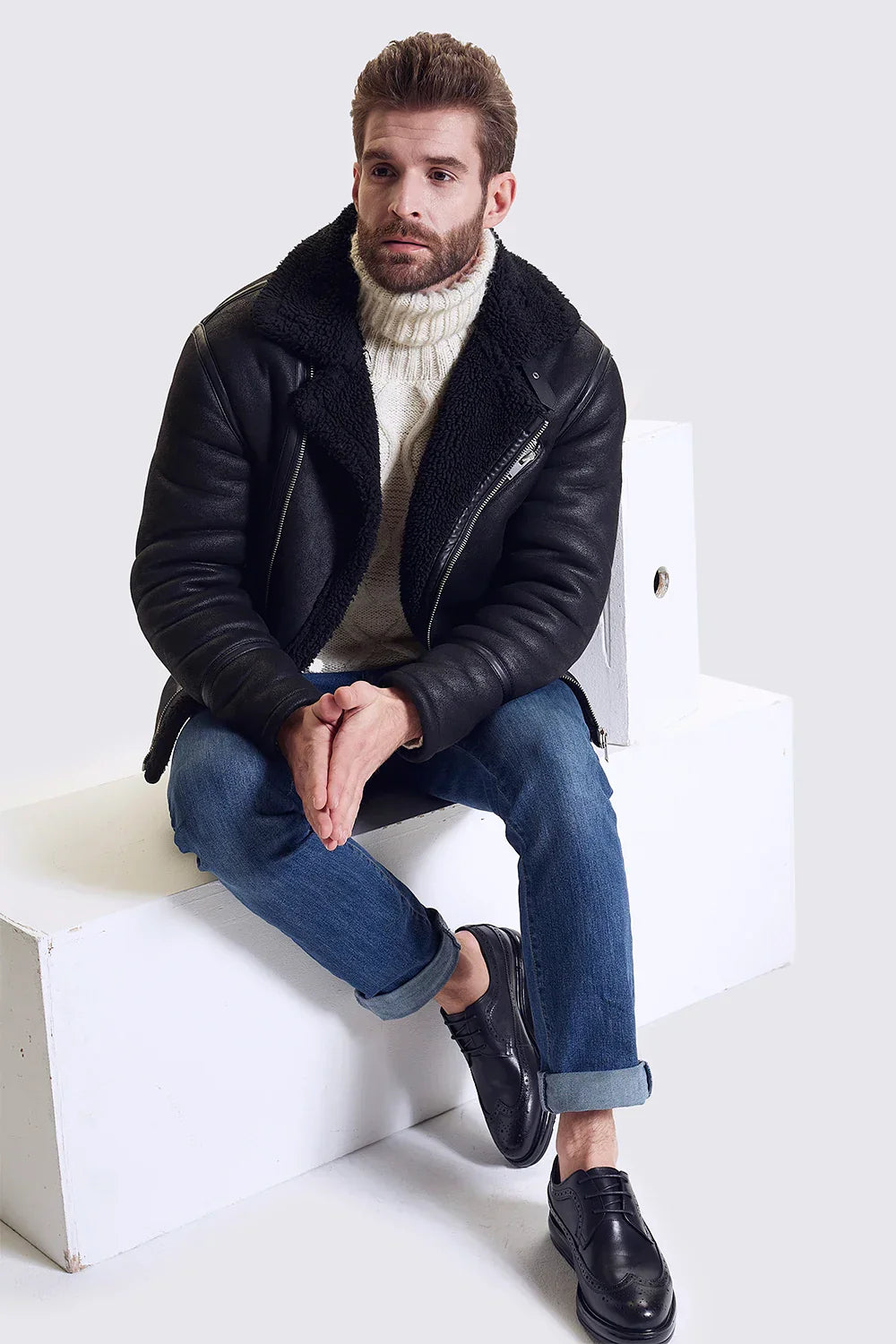 Derby Brogue Homme Cuir Brun Patiné – Heritage