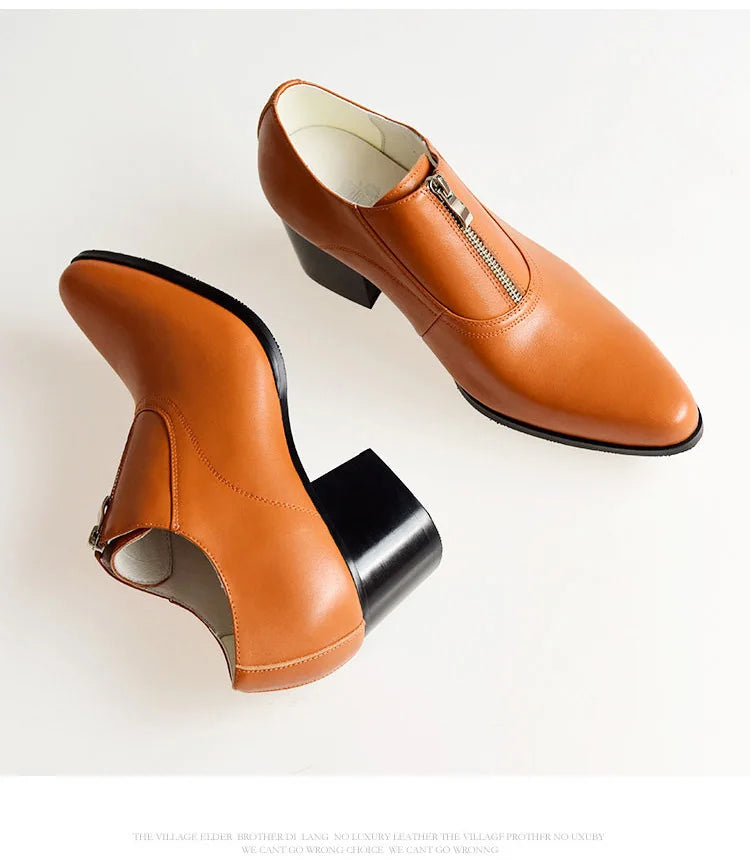 Mocassin Femme Talon Cuir Élégance Intemporelle – Élégance