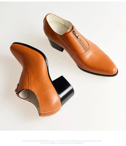 Mocassin Femme Talon Cuir Élégance Intemporelle – Élégance