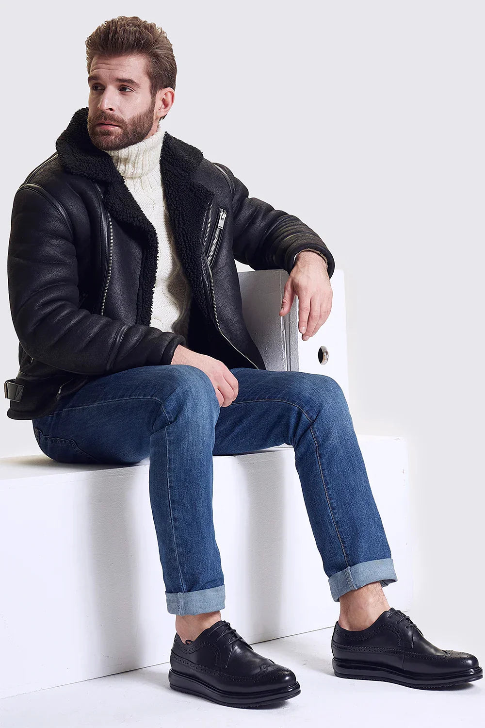 Derby Brogue Homme Cuir Brun Patiné – Heritage