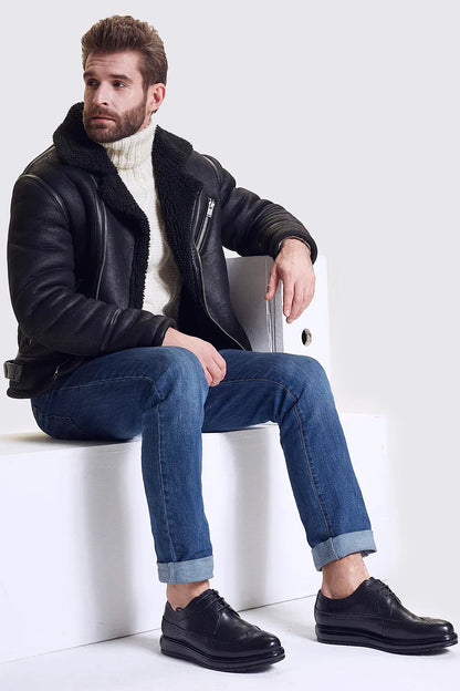 Derby Brogue Homme Cuir Brun Patiné – Heritage