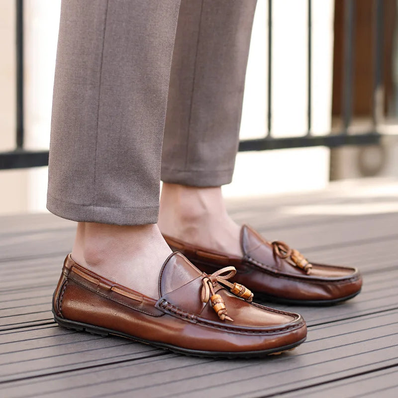 Mocassin Homme Cuir Satiné Mat Luxueux - Prestige