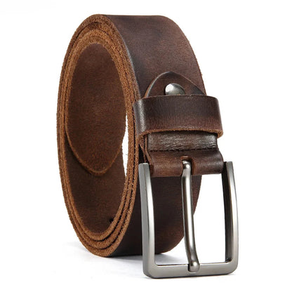 Ceinture Cuir Véritable avec Boucle Métal