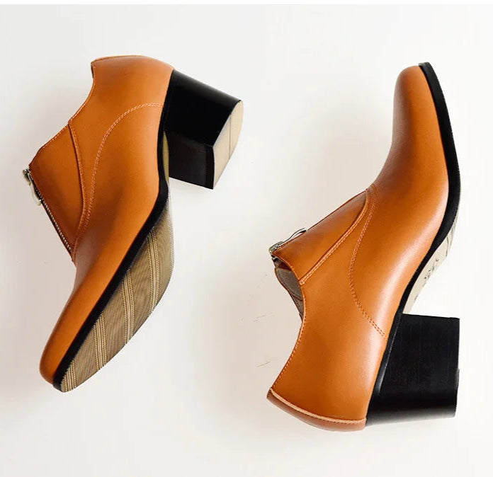Mocassin Femme Talon Cuir Élégance Intemporelle – Élégance