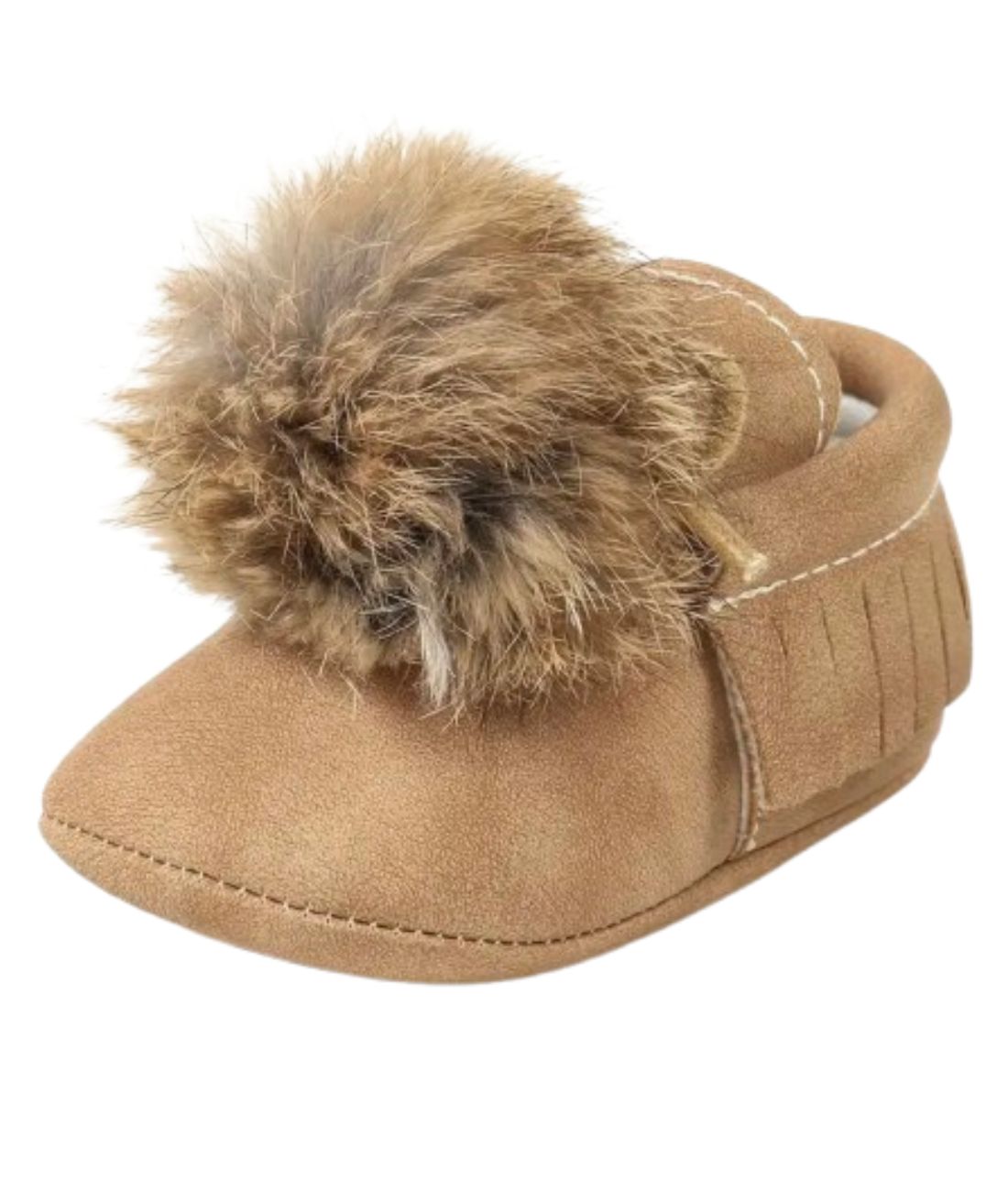 Mocassin Bottines Indiennes en Cuir Beige Sable – Bébé