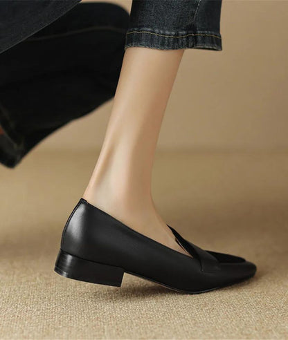 Mocassin Ballerine À Talon Carré