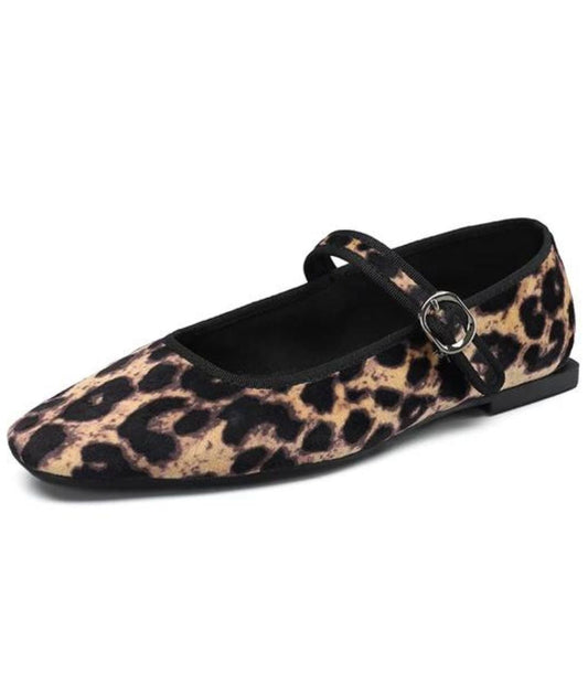 Mocassin Ballerine en Cuir Synthétique Léopard – Femme